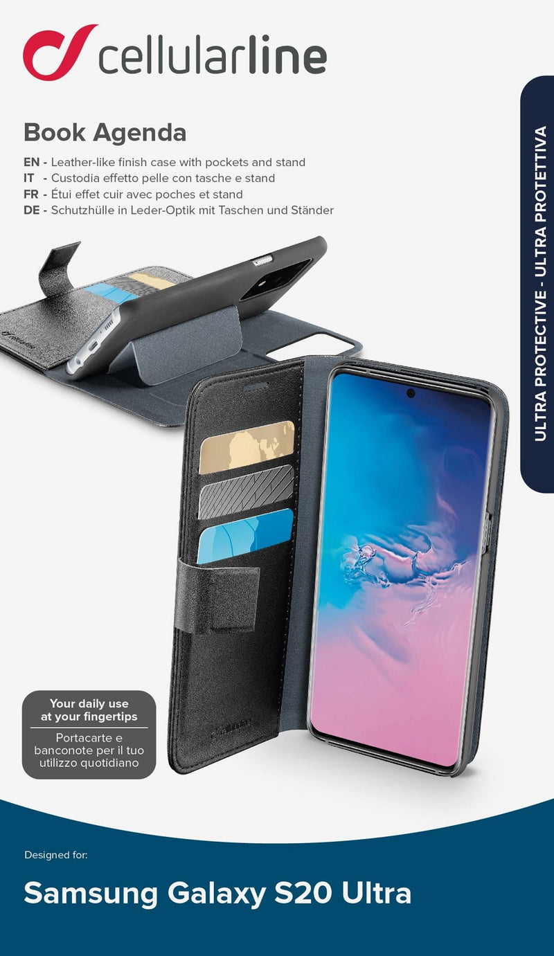 CellularLine Book Agenda Lommebokdeksel Samsung S20 Ultra - Svart
