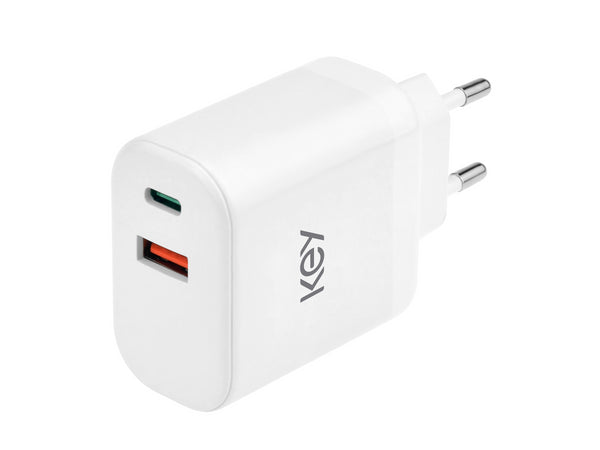 Key 45W Duo Strømadapter USB-C + USB-A