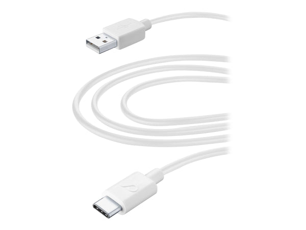 CellularLine ladekabel USB-A til USB-C 3m - Hvit