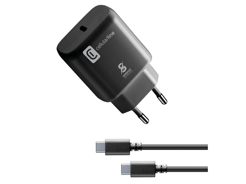 CellularLine 25W Strømadapter Samsung m/kabel USB-C til USB-C