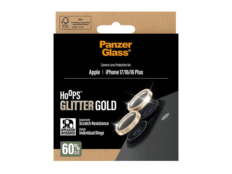 PanzerGlass Linsebeskyttelse iPhone 17/16/16 Plus - Gull