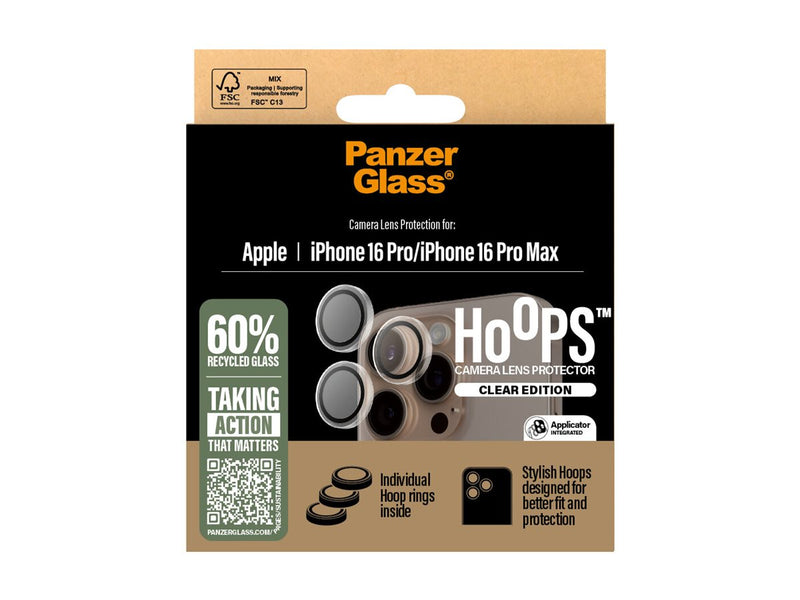 PanzerGlass Linsebeskyttelse iPhone 16 Pro/16 Pro Max - Gjennomsiktig