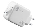 CellularLine 30W Roller Strømadapter USB-C m/uttrekkbar kabel - Hvit
