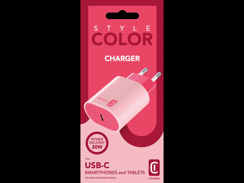 CellularLine 20W Strømadapter USB-C - Rosa