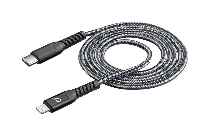CellularLine Extreme Cable ladekabel USB-C til Lightning 2m - Svart