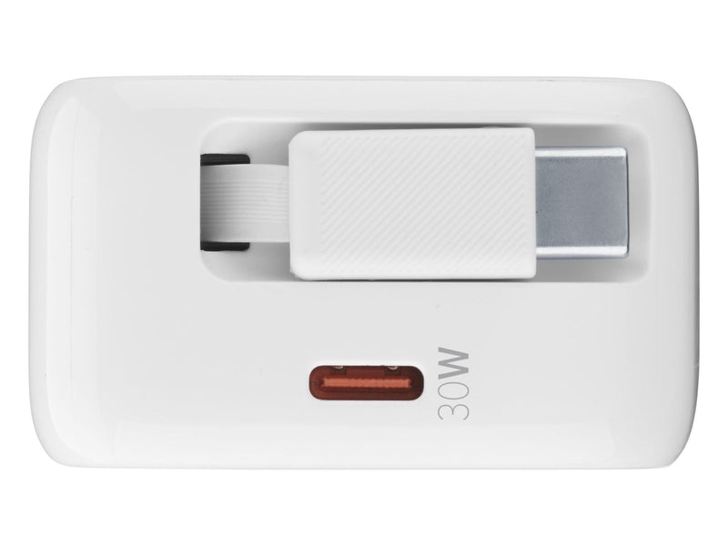 CellularLine 30W Roller Strømadapter USB-C m/uttrekkbar kabel - Hvit