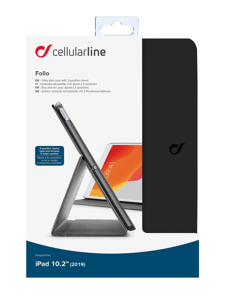 CellularLine Folio Lommebokdeksel iPad 10,2" - Svart