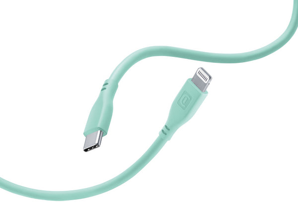 CellularLine ladekabel USB-C til Lightning 1,2m - Grønn