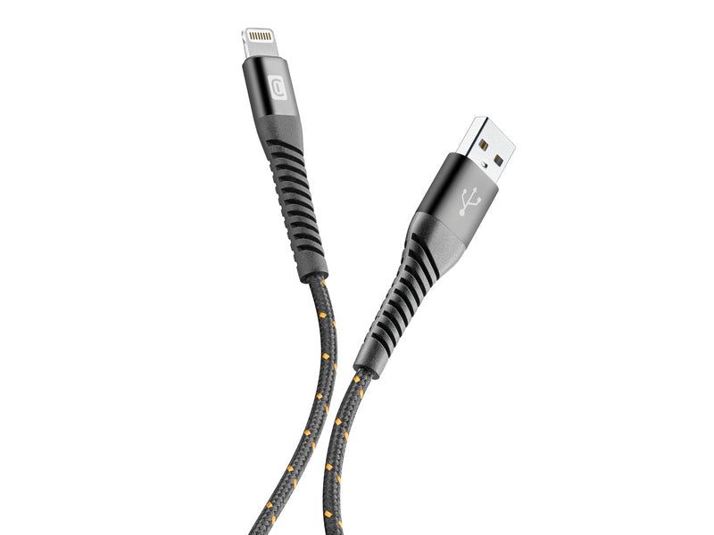 CellularLine Tetra Force ladekabel USB-A til Lightning 1,2m - Svart