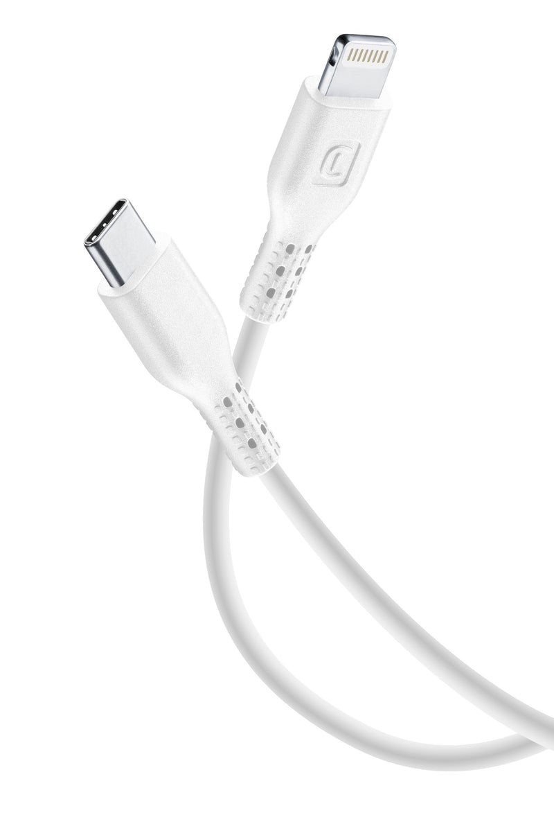 CellularLine ladekabel USB-C til Lightning 3m - Hvit