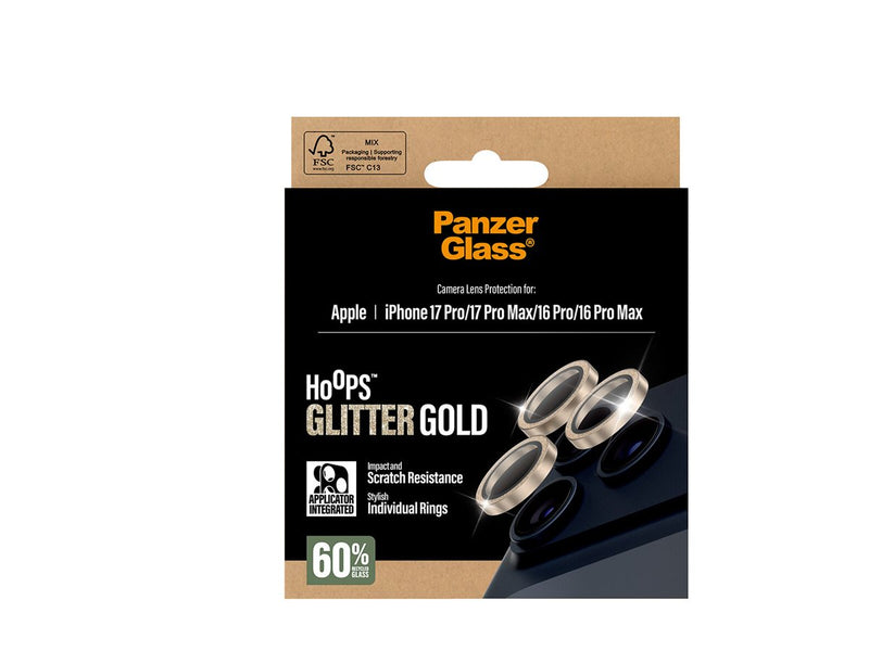 PanzerGlass Linsebeskyttelse iPhone 17 Pro/16 Pro/17 Pro Max/16 Pro Max - Gull