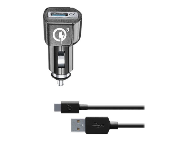CellularLine 18W Billader m/kabel USB-A til USB-C