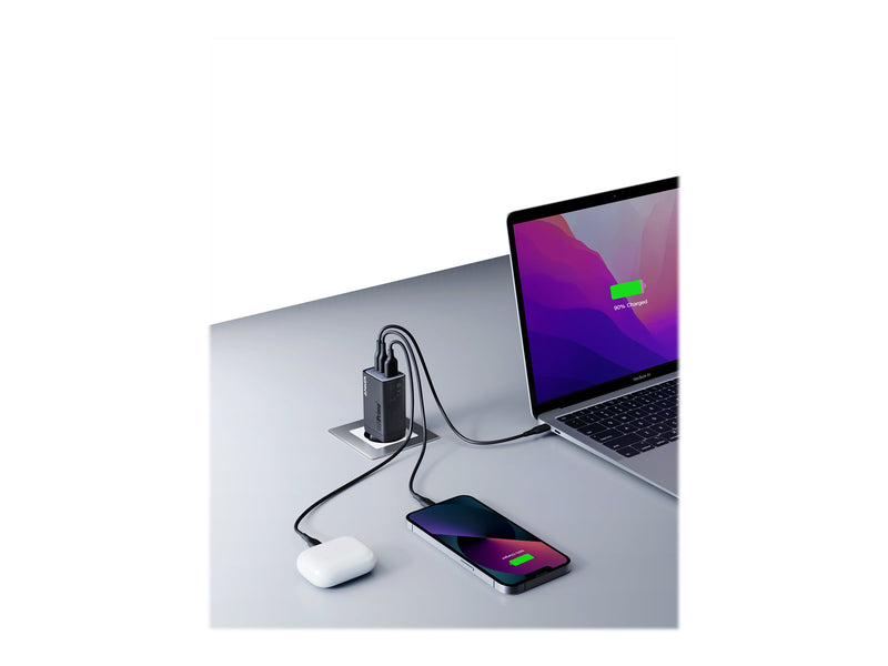 Anker 65W Strømadapter 2 x USB-C + USB-A