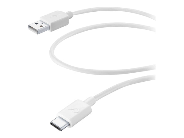 CellularLine ladekabel USB-A til USB-C 0,6m - Hvit
