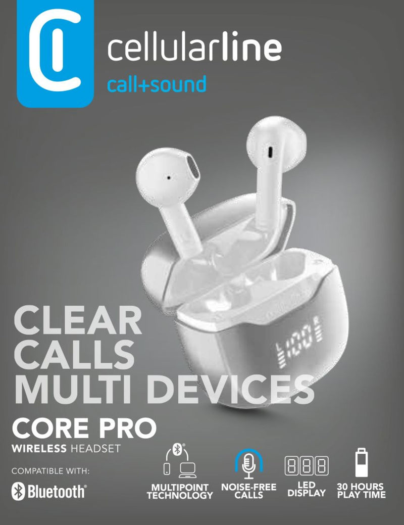 CellularLine Core Pro TWS Trådløse Ørepropper - Hvit