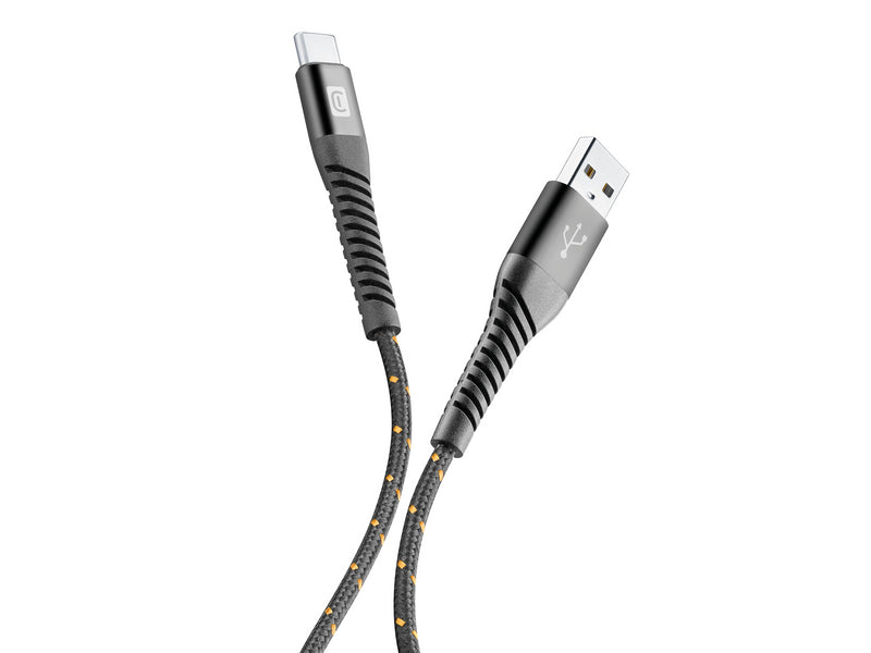 CellularLine Tetra Force ladekabel USB-A til USB-C 1,2m - Svart