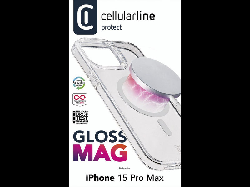 CellularLine Gloss deksel iPhone 15 Pro Max Magsafe - Gjennomsiktig