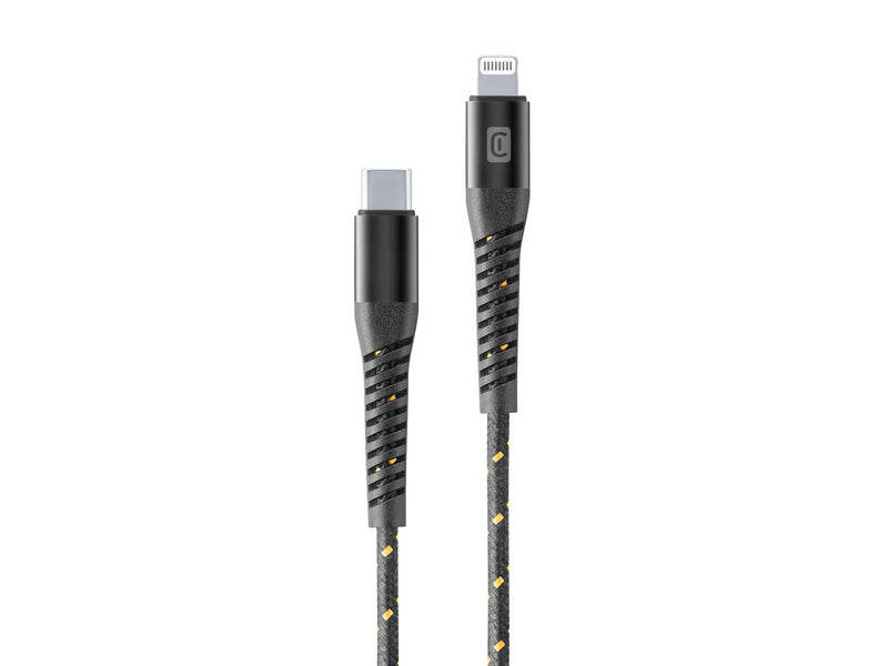 CellularLine Extreme Cable ladekabel USB-C til Lightning 2m - Svart