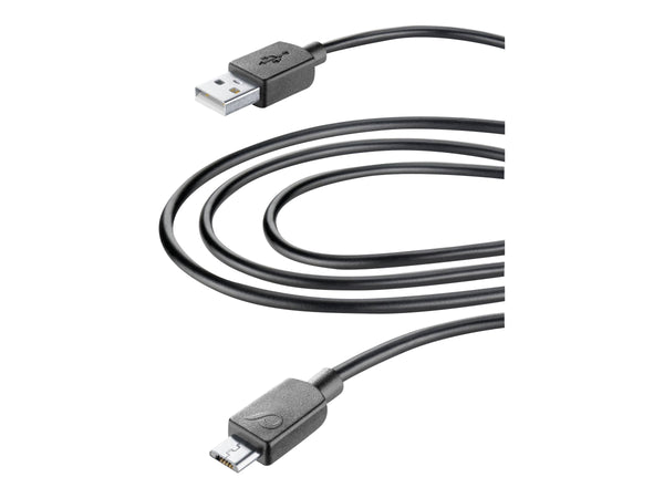 CellularLine ladekabel USB-A til Micro-USB 3m - Svart