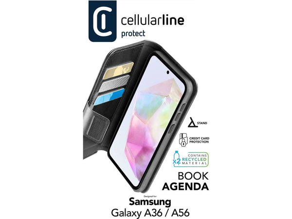 CellularLine Book Agenda Lommebokdeksel Samsung A36/A56 - Svart
