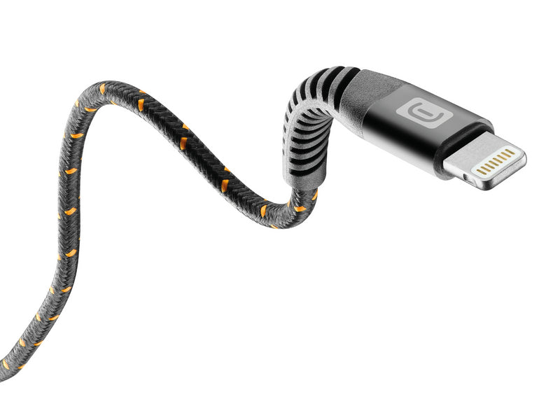 CellularLine Tetra Force ladekabel USB-C til Lightning 1,2m - Svart