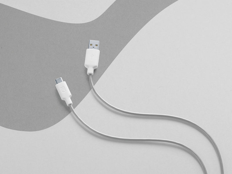 CellularLine ladekabel USB-A til USB-C 1m - Hvit