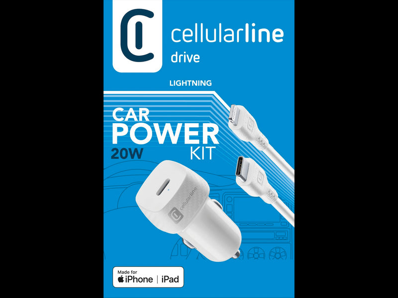 CellularLine 20W Billader USB-C til Lightning m/kabel