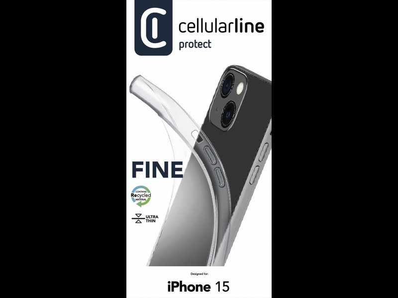 CellularLine Gummideksel iPhone 15 - Gjennomsiktig