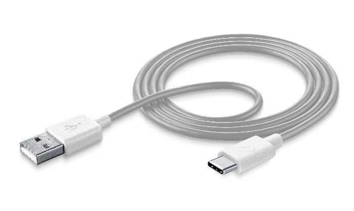 CellularLine ladekabel USB-A til USB-C 1m - Hvit