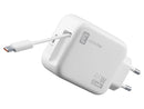 CellularLine 65W Roller Strømadapter USB-C m/uttrekkbar kabel - Hvit