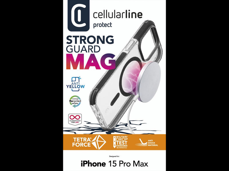 CellularLine Strong Guard deksel iPhone 15 Pro Max - Gjennomsiktig