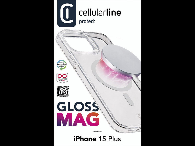 CellularLine Gloss deksel iPhone 15 Plus Magsafe - Gjennomsiktig