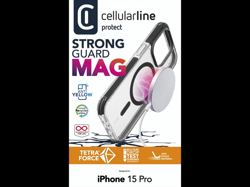 CellularLine Strong Guard deksel iPhone 15 Pro - Gjennomsiktig