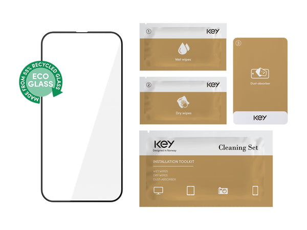 ECO Skjermbeskyttelse heldekkende glass iPhone 15 Pro