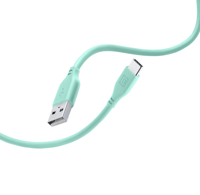 CellularLine ladekabel USB-A til USB-C 1,2m - Grønn