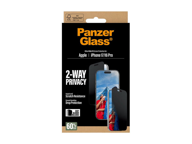 PanzerGlass UWF Privacy Skjermbeskyttelse iPhone 17 Pro/16 Pro