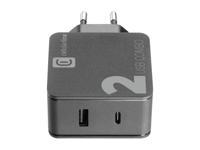 CellularLine 42W Multipower 2 Combo Strømadapter USB-A og USB-C