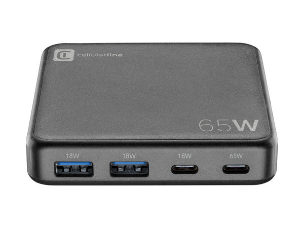 CellularLine 65W Multipower Stømadapter USB-A og USB-C