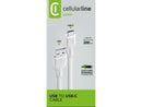 CellularLine ladekabel USB-A til USB-C 2m - Hvit