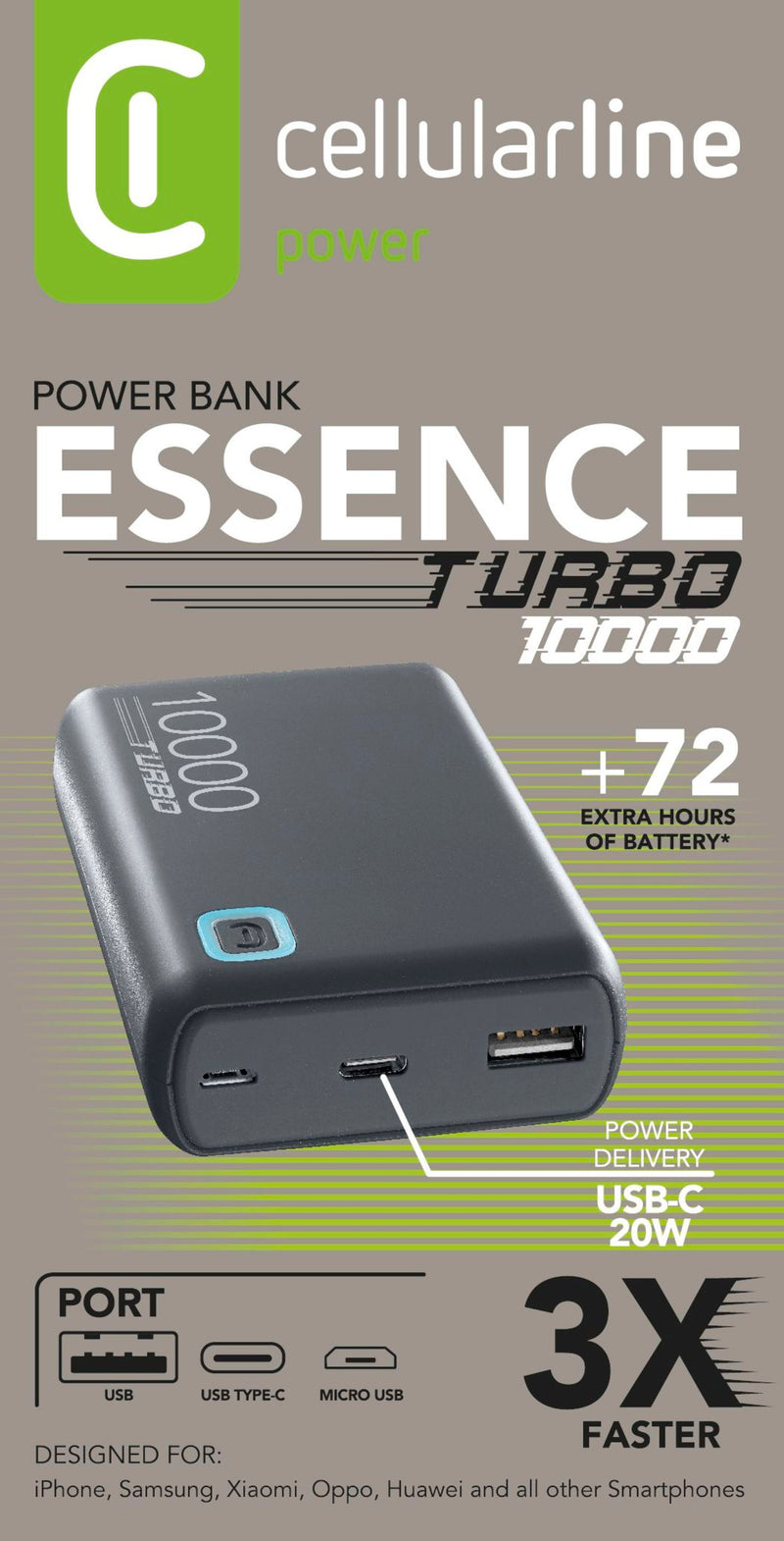 CellularLine Powerbank Turbo 10.000 mAh