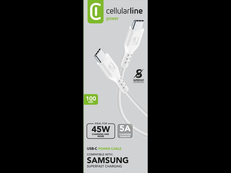 CellularLine ladekabel Samsung 45W USB-C til USB-C 1,2m