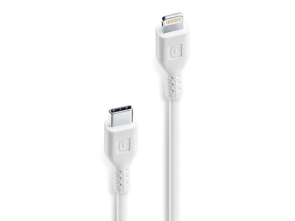 CellularLine ladekabel USB-C til Lightning 3m - Hvit