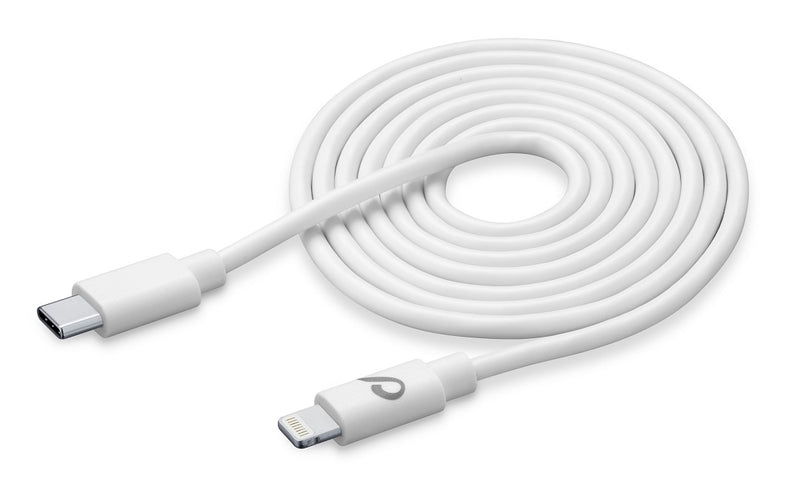 CellularLine ladekabel USB-C til Lightning 2m - Hvit