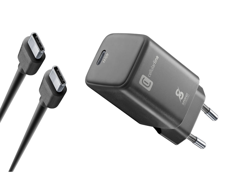 CellularLine 45W Strømadapter USB-C m/kabel