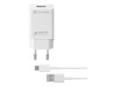 CellularLine 15W Strømadapter Micro-USB m/kabel - Hvit