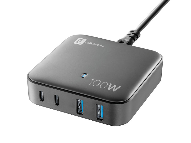 CellularLine 100W Multipower Stømadapter USB-A og USB-C