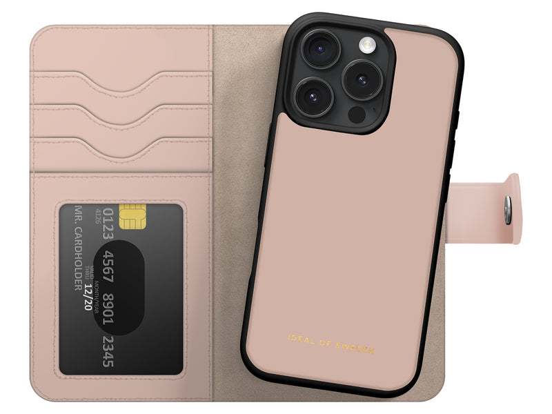 iDeal Magnet+ Lommebokdeksel iPhone 16 Pro - Rosa