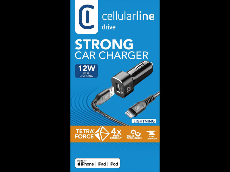 CellularLine Tetra Force Billader m/kabel USB-A til Lightning