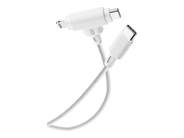 CellularLine Dual ladekabel USB-C til USB-C + Lightning