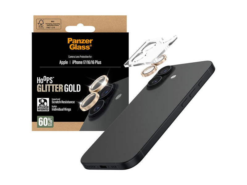 PanzerGlass Linsebeskyttelse iPhone 17/16/16 Plus - Gull